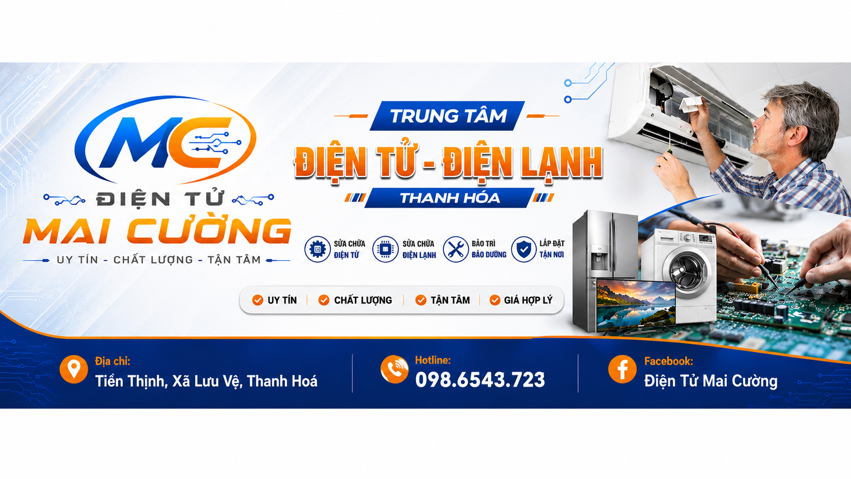 Banner trung tâm điện tử điện lạnh Mai Cường